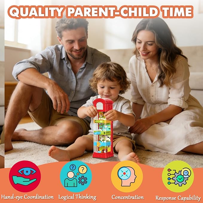 Baby Montessori Toys for 3 4 5 6 7 Year Old, Toddler Farm Egg Ball Drop Toy, Cause & Effect Educational Busy Board, Outside Sensory Toy for Kids 3-5, Xmas Birthday Gift for Baby Boy Girl