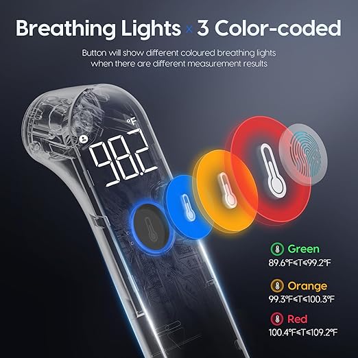 No-Touch Forehead Thermometer LED Black