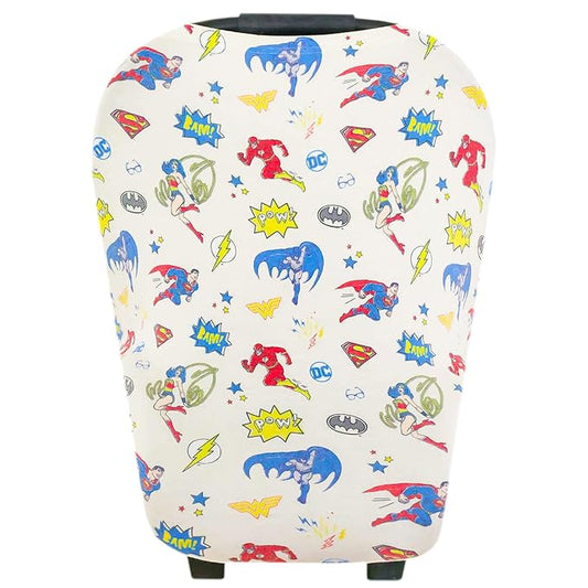 Copper Pearl Multi-Use Cover: Car Seat Covers, Nursing Cover, and Stroller Cover - Stretchy Fabric, All-Season Use, Stylish Designs, Easy Access for Moms - Justice League™