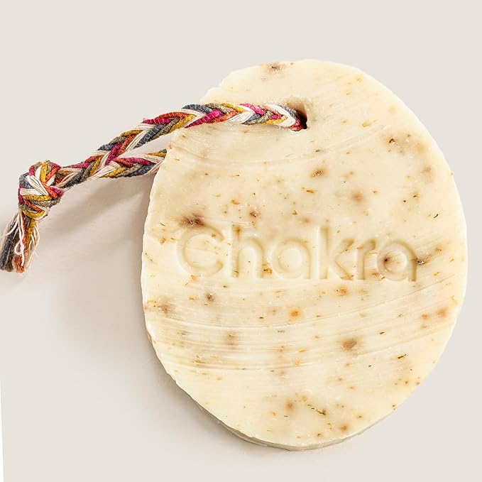 Chakra Oval Lavender & Chamomile Bar Soap - Paraben & Additive Free Handmade Soap Bar for Face, Body and Hands, Gentle Cleansing for Daily Skin Care, 7 oz