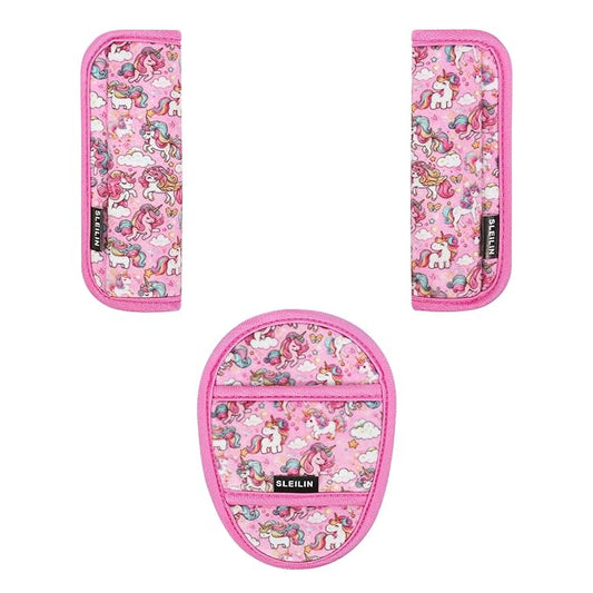 3 Pcs Car Seat Straps Shoulder Pads Suit for Kids : Ultra-Soft Child Car Seat Strap Covers, Kids Car Seat Strap Pads, Cute Plush Printed Seat Belt Covers, Hip Support, for Pushchair, Baby Stroller