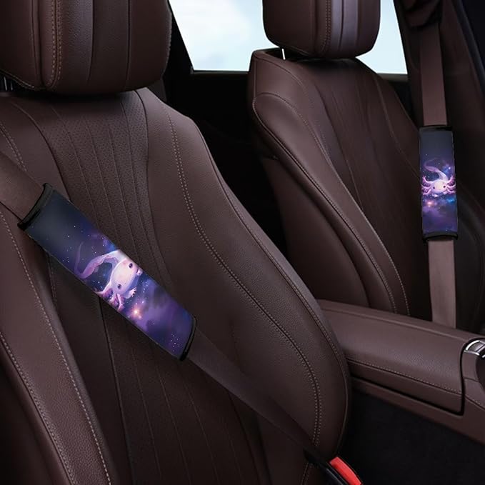 Car Seat Belt Cover Pad,Axolotl Galaxy Soft Comfortable Shoulder Seatbelt Pads Cushions for Adults and Children 2 PCS