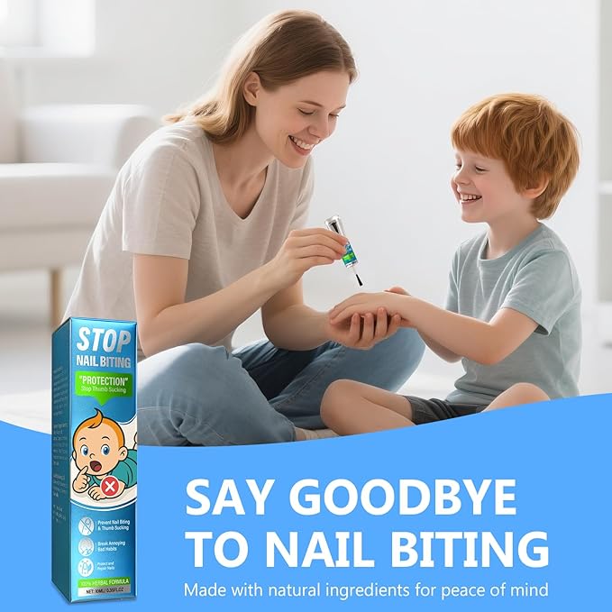Nail Biting Treatment For Kids,Thumb Sucking Deterrent - Safe, Natural Solution to Stop Finger Biting and Thumb Sucking Habits for All Ages, 10ml/0.35Fl Oz