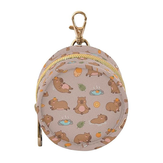 Cute Capybara Orange Purple Print Pacifier Holder Case for Diaper Bag Portable Travel Pacifier Storage Case with Clip Newborn Baby Pouch for Baby Boys Girls Purse Outdoor