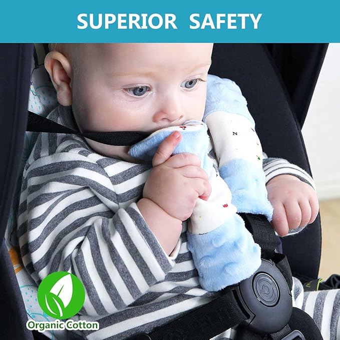 4 Packs Baby Car Seat Straps Cover Shoulder Pads for Baby, Baby Car Seat Belt Pads Seat Belt Covers for All Car Seats/Pushchair/Stroller (5.9‘’X2‘’in)
