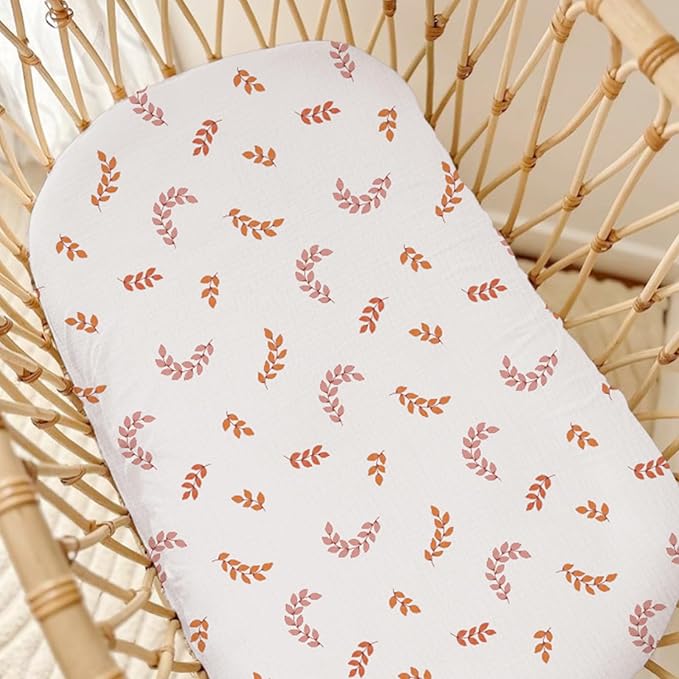 Muslin Baby Lounger Cover, Soft Breathable Newborn Lounger Pillow Cover for Boys Girls Infant (Leaf)