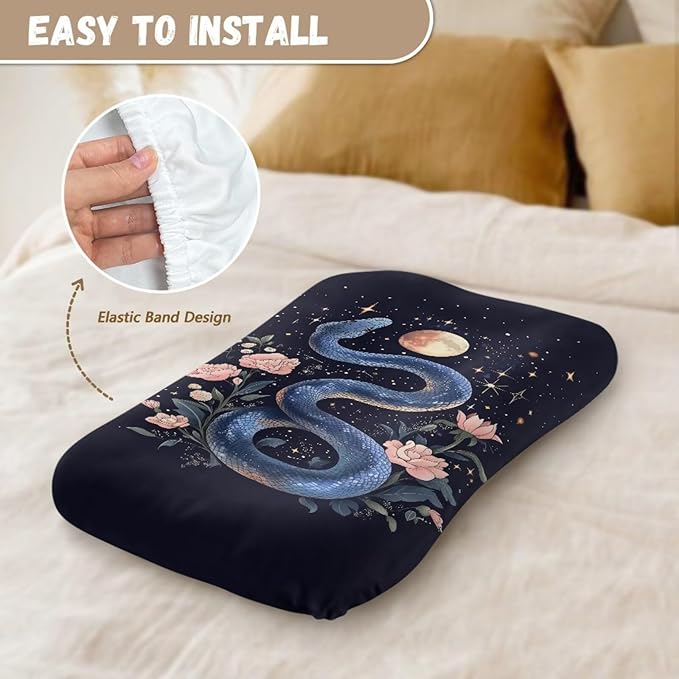 Snake Moon Baby Lounger Covers, Hippie Floral Lounger Pillow Covers for Newborn Infant Co Sleeping Baby Nest Slipcover 31.5'' x 21.3''