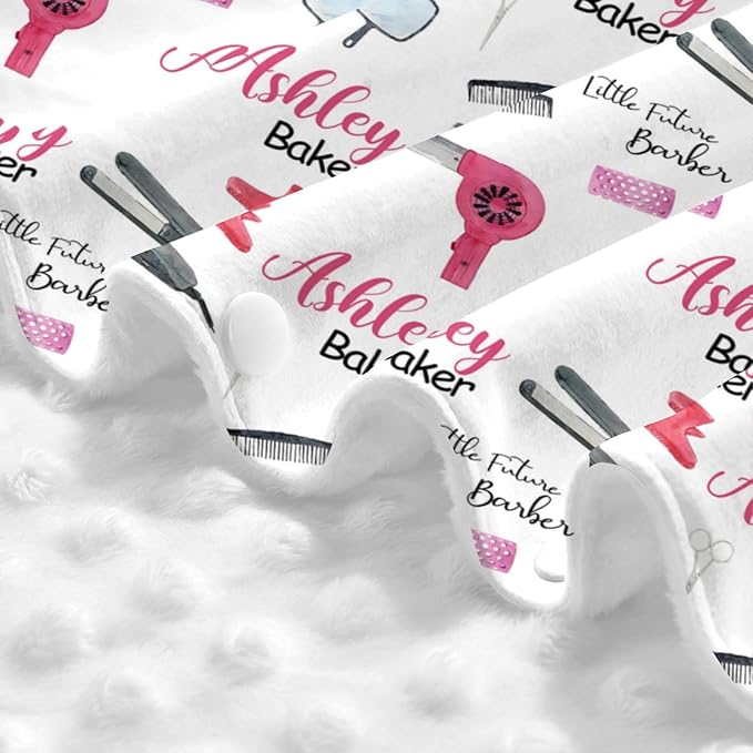 Personalized Baby Car Seat Canopy for Babies, Custom Name Baby Car Seats Covers for Boys Girls, Opening Minky Nursing Breastfeeding Cover for Infant Newborn, Carseat Canopies (Future Barbers)