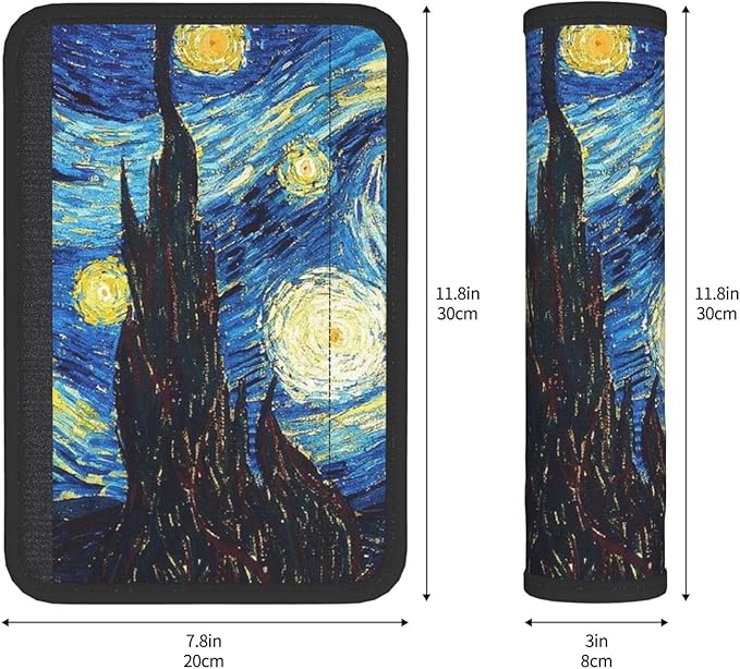 Starry Sky Print Seatbelt Pads Fits Cars Trucks SUV Sedans Air Permeability Car Seatbelt Strap Cover, Auto Interior Accessories Protector