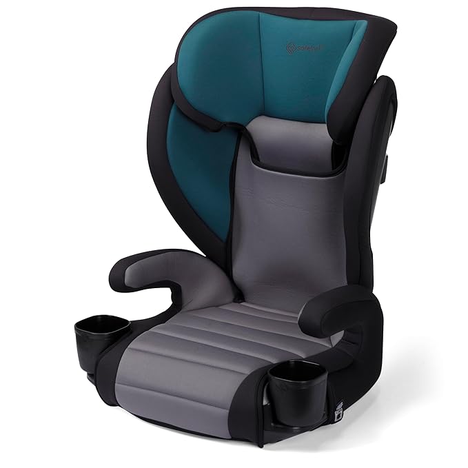 Safety 1st Grow and Go 2-in-1 Booster Car Seat with ComfortWings, Converts High-Back to Backless, 19" Wide, Fits 3 Across, Lightweight, Foldable, Easy-Clean, Cup Holders, 40-100 lbs, Sea Serpent