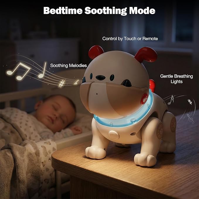 Baby Toys for 6-12 Months: Musical Crawling Dog Toy with Dancing, Recording & Lights, First Birthday Gift for Boys & Girls, Tummy Time Sensory Toy for Toddlers 1-3