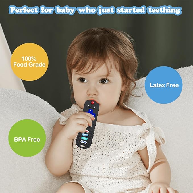 2 Pack Baby Infant Teething Toys for Babies 3-36 Months Remote Control Teether for Baby,Remote Teething Toys for Babies 0-6 Months