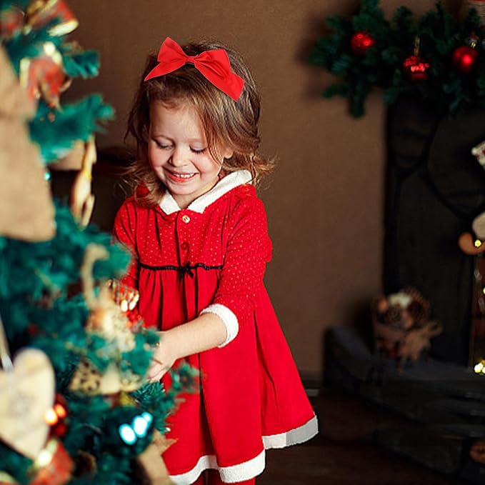 Semato Red Bow Headband for Girls Red Bow for Hair Headbands Bow Hair Accessories for Baby Girls Toddlers