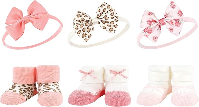 Hudson Baby Girl's Headband and Socks Giftset