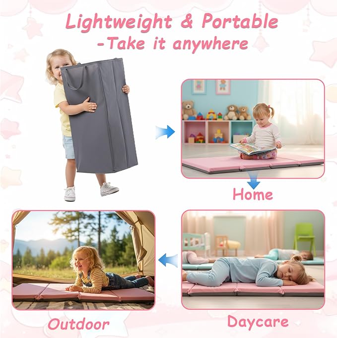 Tiita Kids Nap Mat, Foldable Play Mat, Sleeping Pad