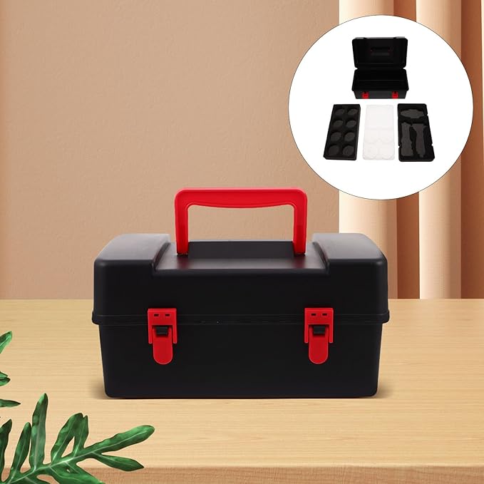 Kisangel Battling Top Storage Case, Spinning Top Carrying Organizer Box Case with Handle and Liners for Kids Portable Gyro Storage Box Travel Toy