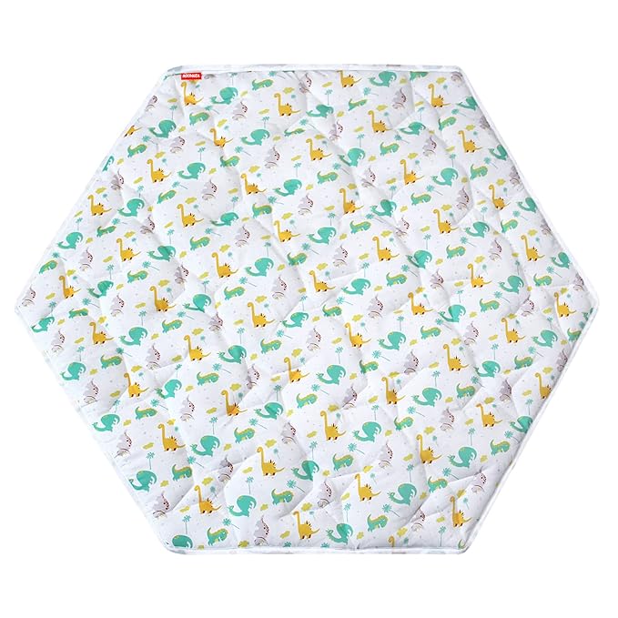 Hexagon Playpen Mat, Dinosaur Print Baby Playmat Kids Tent Mat Hexagon Rug Mat Suitable for Regalo My Play Portable Play Yard Six Pannel Playpen