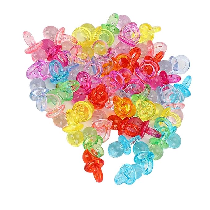 Acrylic Pacifier Decoration Toy Acrylic Pacifier Mini Color Baptism Baby Toys 100pcs Paint Ceramics (#3)