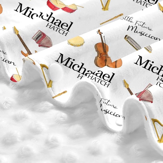 Personalized Baby Car Seat Canopy for Babies, Custom Name Baby Car Seats Covers for Boys Girls, Opening Minky Nursing Breastfeeding Cover for Infant Newborn, Carseat Canopies (Future Musicians)