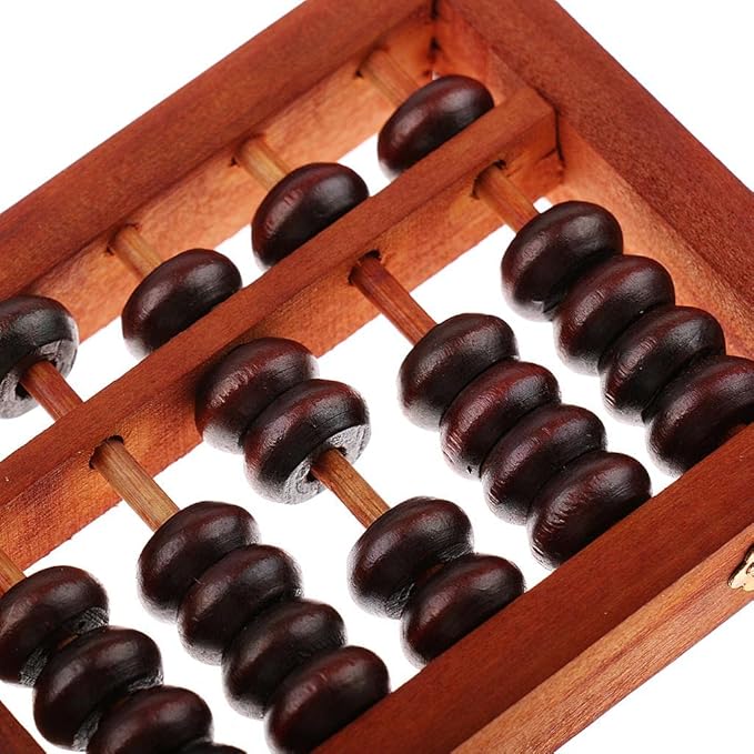 Chinese Wooden Bead Arithmetic Abacus, Classic Ancient Calculator, Counting Collection Gift for Children & Adults