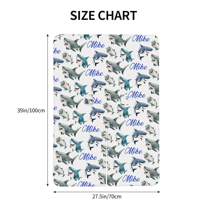 Personalized Baby Car Seat Canopy for Babies with Name, Custom Car Seat Covers for Boys Girls, Infant Opening Minky Nursing Breastfeeding Stroller Cover Carseat Canopies for Newborn (Shark)