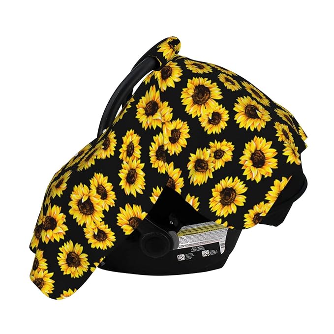 Sunflower Baby Car Seat Canopy Cover 39x27.5 Inches Multi Use Nursing Cover for Newborn Car Seat Canopy Mom Nursing Breastfeeding Covers Newborn Shower Gifts