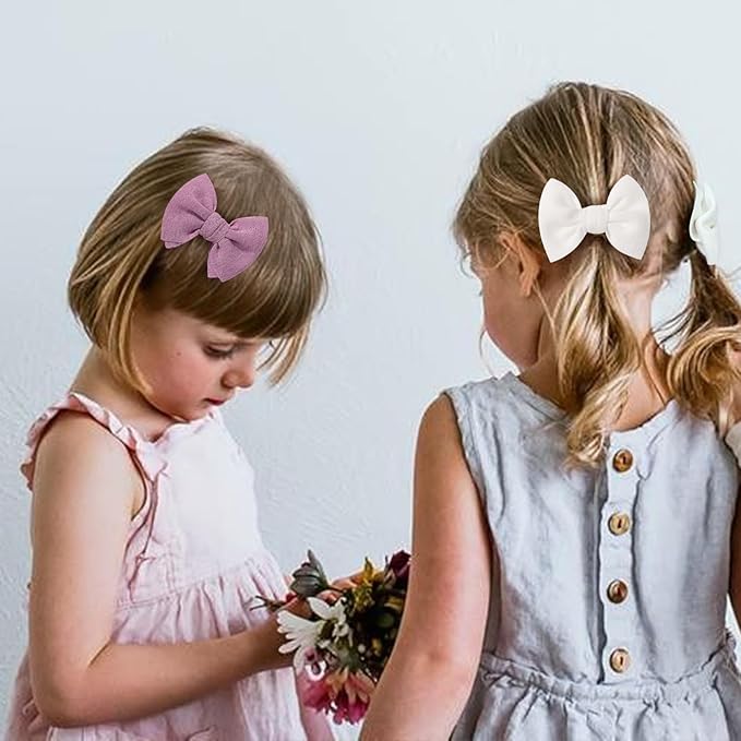 Choicbaby Baby Hair Clips 3” Fabric Girl Hair Bows Baby Barrettes Accessories with Alligator Clips for Toddlers Kids Infant(8pcs-Green Blue Pink Purple)