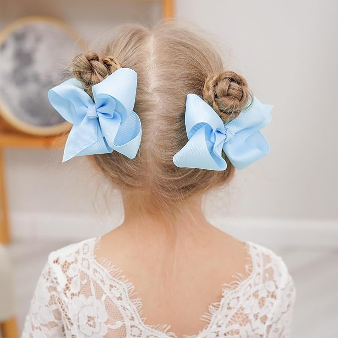 YHXX YLEN 40PCS 4.5 Inch Hair Bows Clips, Grosgrain Ribbon Alligator Clips Barrettes Hair Accessories for Baby Girls Infants Toddlers Kids Teens Children in Pairs