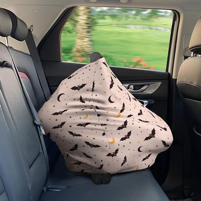Halloween Bat Baby Car Seat Covers Carseat Canopy Soft Infant Stroller Cover Nursing Breastfeeding Covers for Girls Boys Newborn