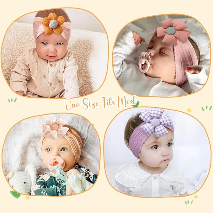 Ulico Personalized Girls Headband with Name, Custom Baby Girls Embroidered Headbands with Flower