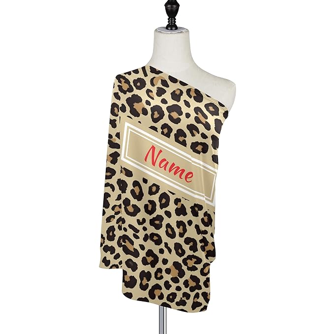 Custom Cheetah Leopard Baby Car Seat Cover Personalized Your Name Nursing Covers Breastfeeding Scarf Infant Carseat Canopy for Mom Baby Gift