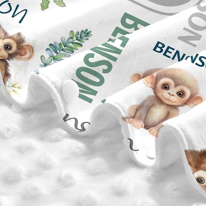 Personalized Winter Car Seat Covers for Babies with Name Monkey Minky Baby Car Seat Cover for Boys Girls Custom Infant Carseat Covers Baby Blanket Nursing Cover Breastfeeding Scarf