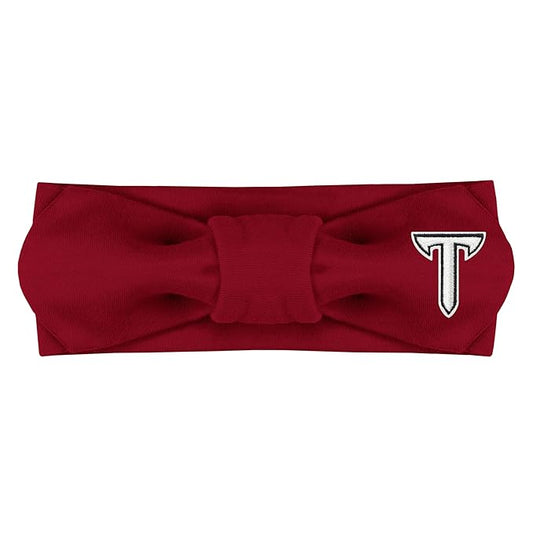 Creative Knitwear Troy Trojans Infant Girls Crimson Solid Hair Knot Headband Embroidered Logo - Size Newborn - 4T