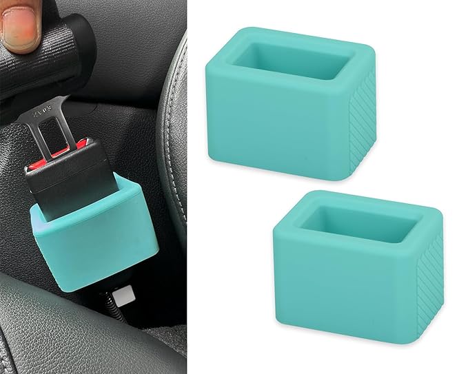 DS. DISTINCTIVE STYLE Seat Belt Holder Easy Access Seatbelt Accessories for Kids 2 Pieces (Aqua Blue)