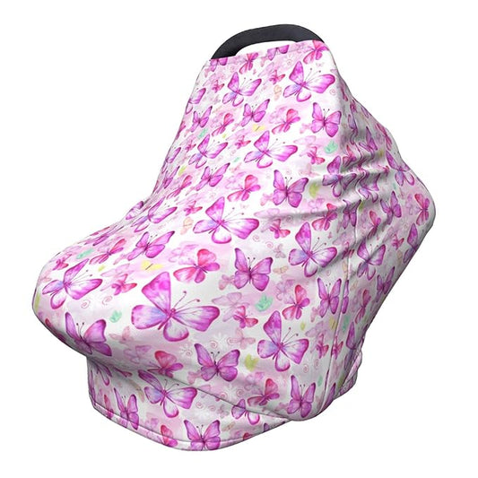 Butterfly Baby Car Seat Covers Canopy Covers Baby Multi-Use Car Seat Canopy Carrier Cover, Breathable Breastfeeding Cover Boys & Girls