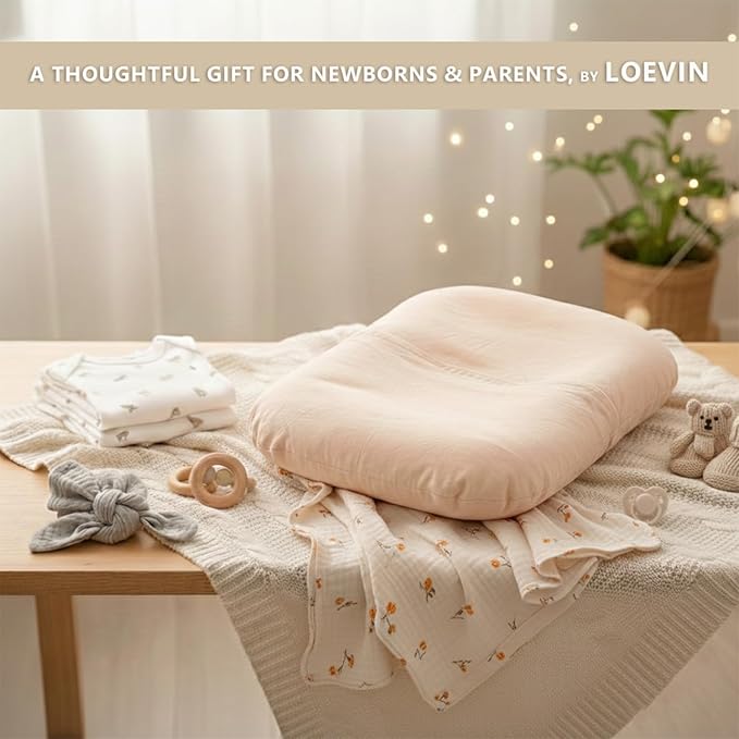 Baby Lounger Play Mat,Baby Lounger for Newborn Tummy Time for Babies in Bed,0° Angle Newborn Loungers Babies Nest for Boys & Girls 0-12 Months(Pink)