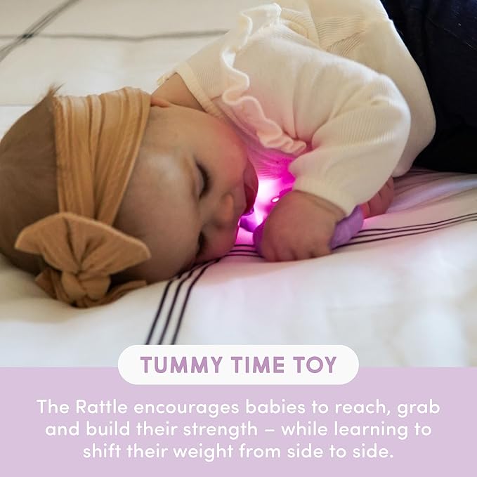 Glo Pals Light-Up Rattle – Sensory Baby Rattle Toy that Glows 7 Fun Colors – Soft Silicone Toy for Babies – Baby Rattle – Lumi