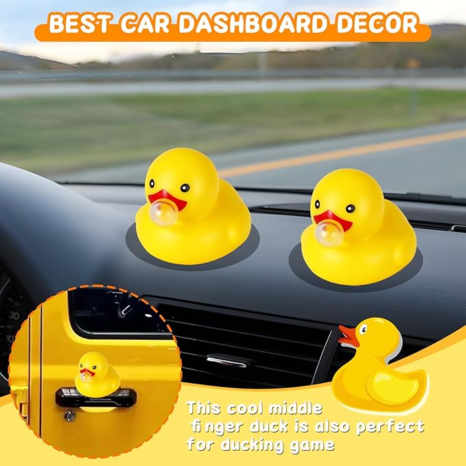 [24 Pack] Yellow Rubber Ducks, Bubble Mini Rubber Ducks in Bulk, Quiet Waterproof Bathtub Toys for Stress Relief, Pool Party, Baby Shower Game & Birthday Gifts