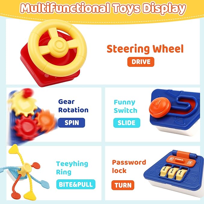22-in-1 Baby Activity Cube,Montessori Sensory Toy Toddler 1-3, Kid Education Learning Activity Toys, Early Educational Birthday Gift for 1 2 Year Olds Boy Girl (Colorful)