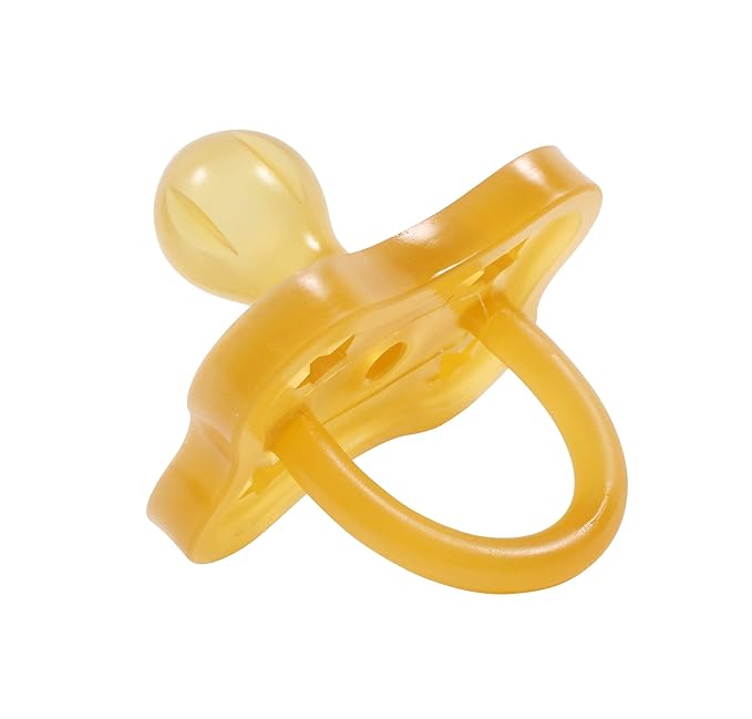 Sweetie Rubber Pacifier Star Shape Rubber Natural Rubber with Rounded Nipple 1 Count (6-12 Medium)