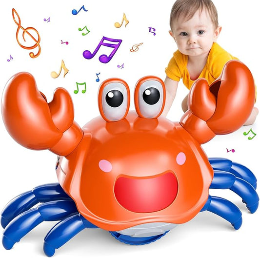 Beby Buty Crawling Crab Baby Toy, Infant Tummy Time Walking Dancing Moving Crab Toys for Babies, Toddler Birthday Gifts