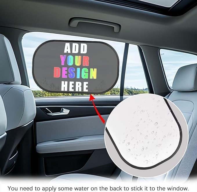 Bulopur Personalization Window Shades 2 Pack Baby Window Shades for Car Cute Design Car Sun Shade Side Window Glare Shield Protection Car Interior Automotive Universal Car Sun Shades
