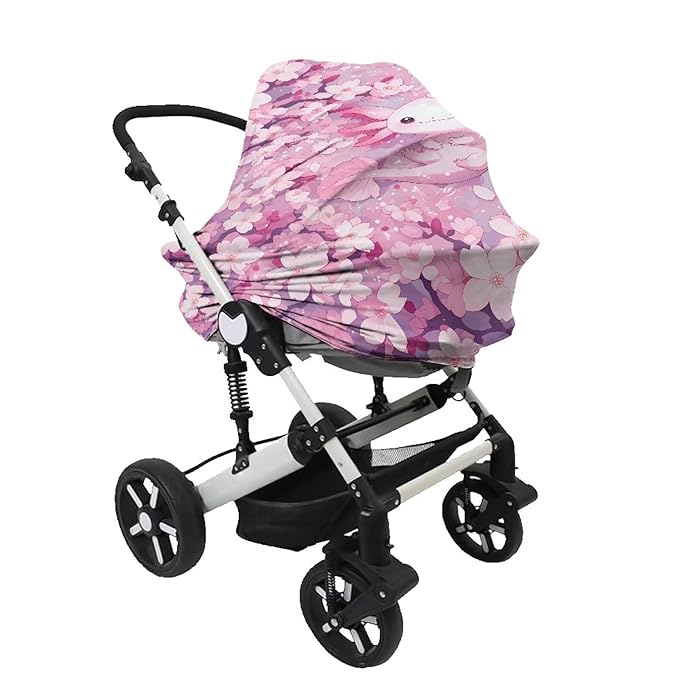 Axolotl Baby Carseat Cover Pink Multi-use Breathable Nursing Cover,High Stretchy Infant Carseat Canopy Stroller Cover,Car Seat Covers for Bbies, Boys & Girls