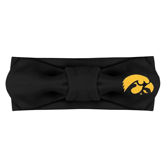 Creative Knitwear Iowa Hawkeyes Infant Girls Black Solid Hair Knot Headband Embroidered Logo - Size Newborn - 4T