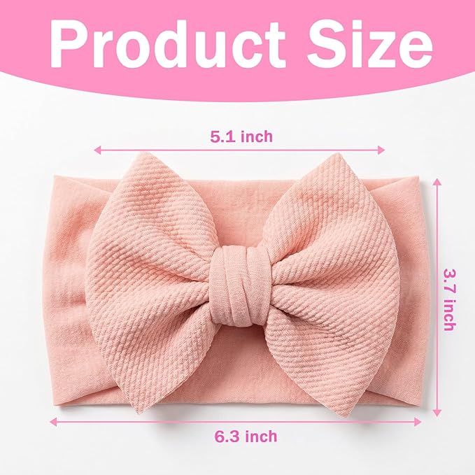 Qchengsan 3 Pack Baby Girl Headbands with Bows, Soft Stretchy Nylon Hair Accessories for Newborn Infant Toddler, Cute Strawberry Shortcake Baby Stuff, Red Pink Ribbon for Photos, Shower Gifts