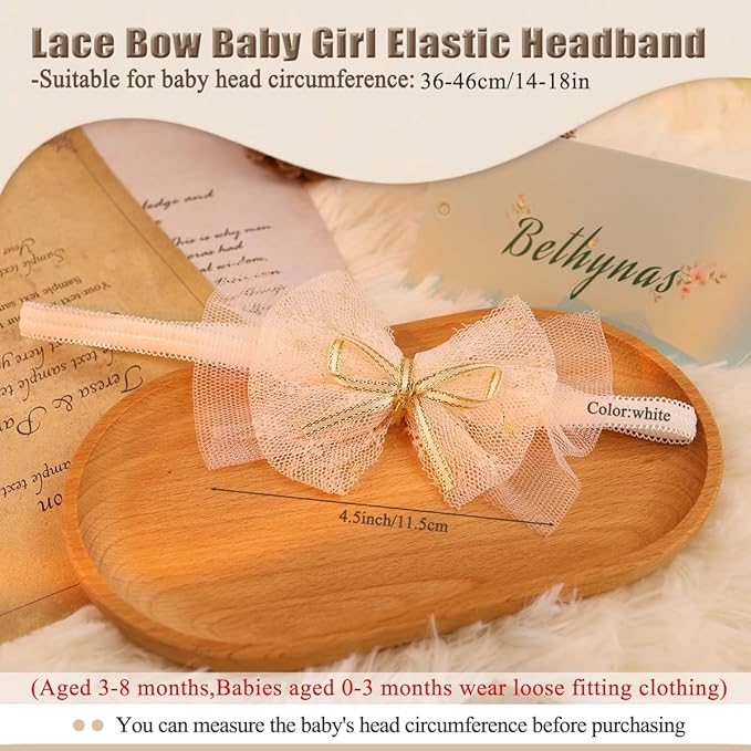 Bethynas Baby Girls Cute Bow-knot Headband Soft Lace Floral Hairbands Newborn Infant Toddlers Kids Hair Accessories (Style 11)