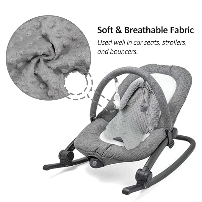 Pea Pod Car Seat Head Support Infant Baby Carseat Head Support & Strap Covers for Newborns Ultra Soft Minky Dotted Fabric Infant Car Seat Cushion Perfect for Baby Carseats, Strollers, and Bouncers