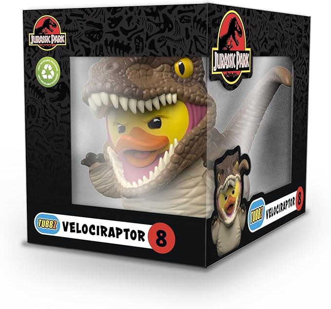 TUBBZ Boxed Edition: Jurassic World Rebirth - Velociraptor Cosplaying Rubber Duck Vinyl Figure