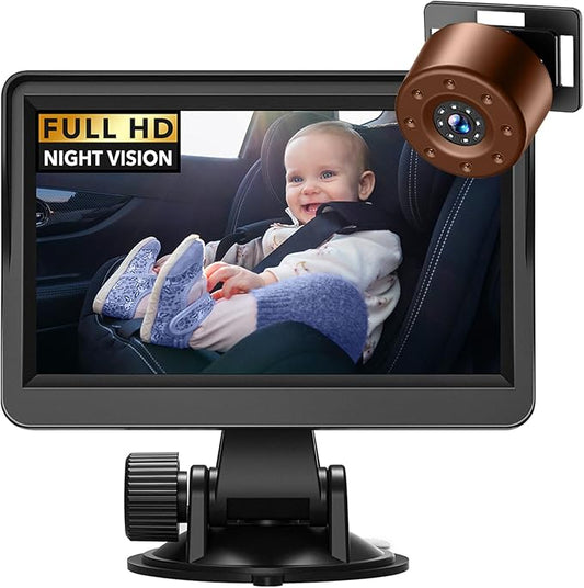 Baby Car Mirror, 4.3in HD Baby Car Camera Night Vision, Safety Car Seat Mirror Camera with 178° Wide View, Easily Observe The Baby’s Move