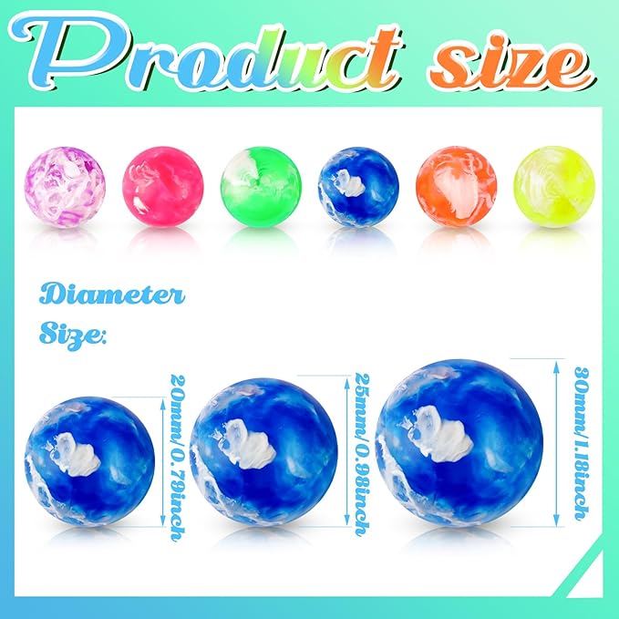 Sumind 100 Pcs Kids Small Bouncy Balls in Bulk Rubber High Bouncing Balls for Baby Toddler Birthday Party Favors Gift Game Prizes Vending Machines Fillers Outdoor Activities (1.18 Inch)